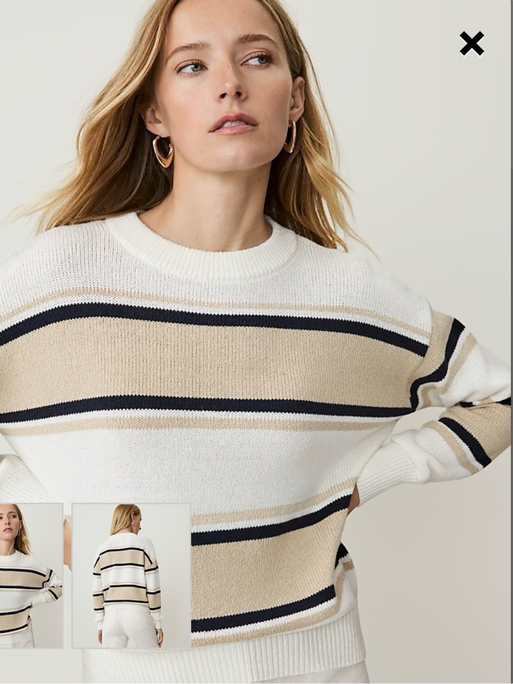 Ann Taylor Weekend striped crew neck NWT